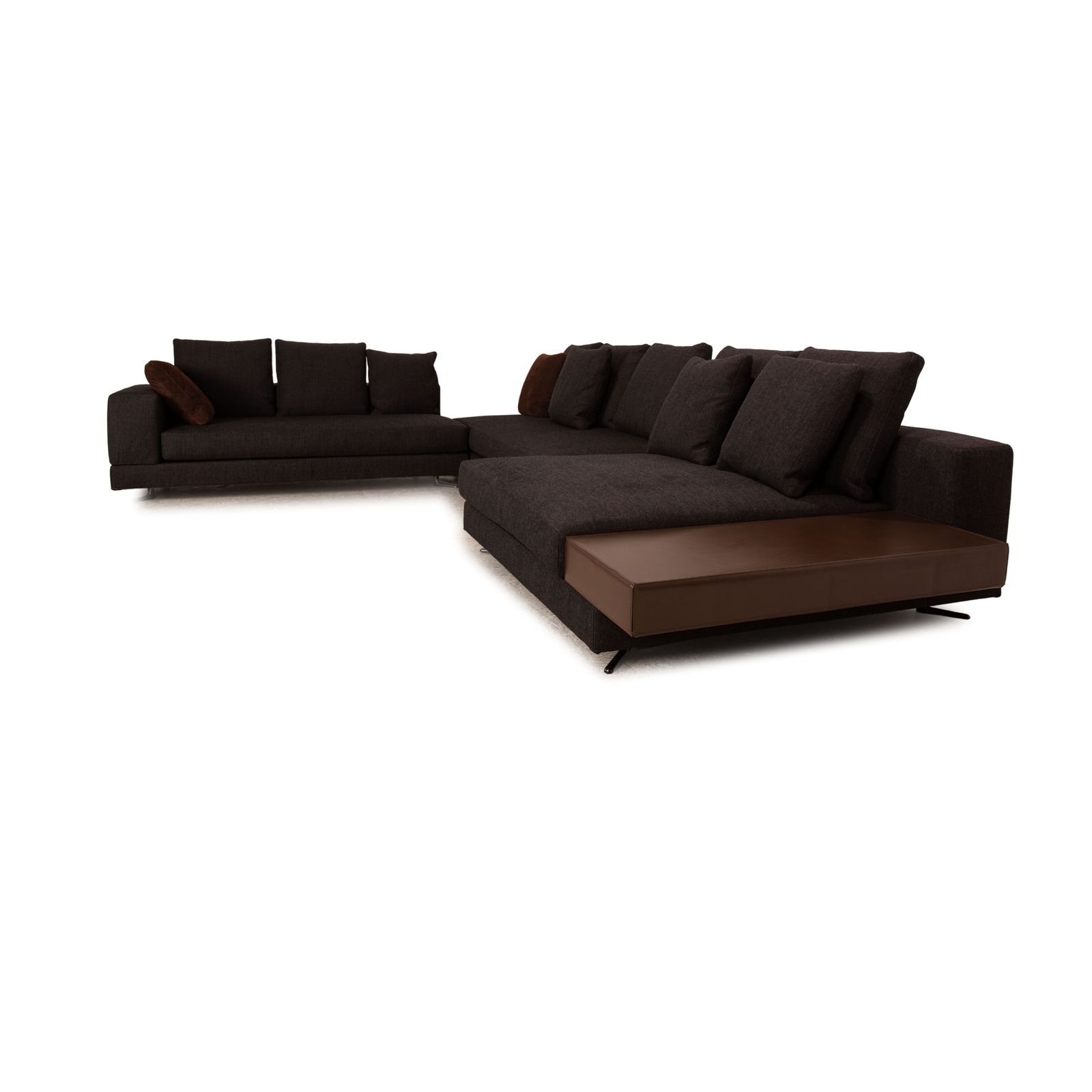Minotti White Fabric Corner Sofa Grey photo vinterior