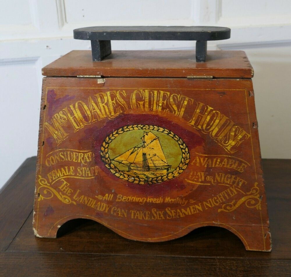 Folk Art Boot And Shoe Cleaning Box With Foot Shaped Shoe Rest photo 570.0