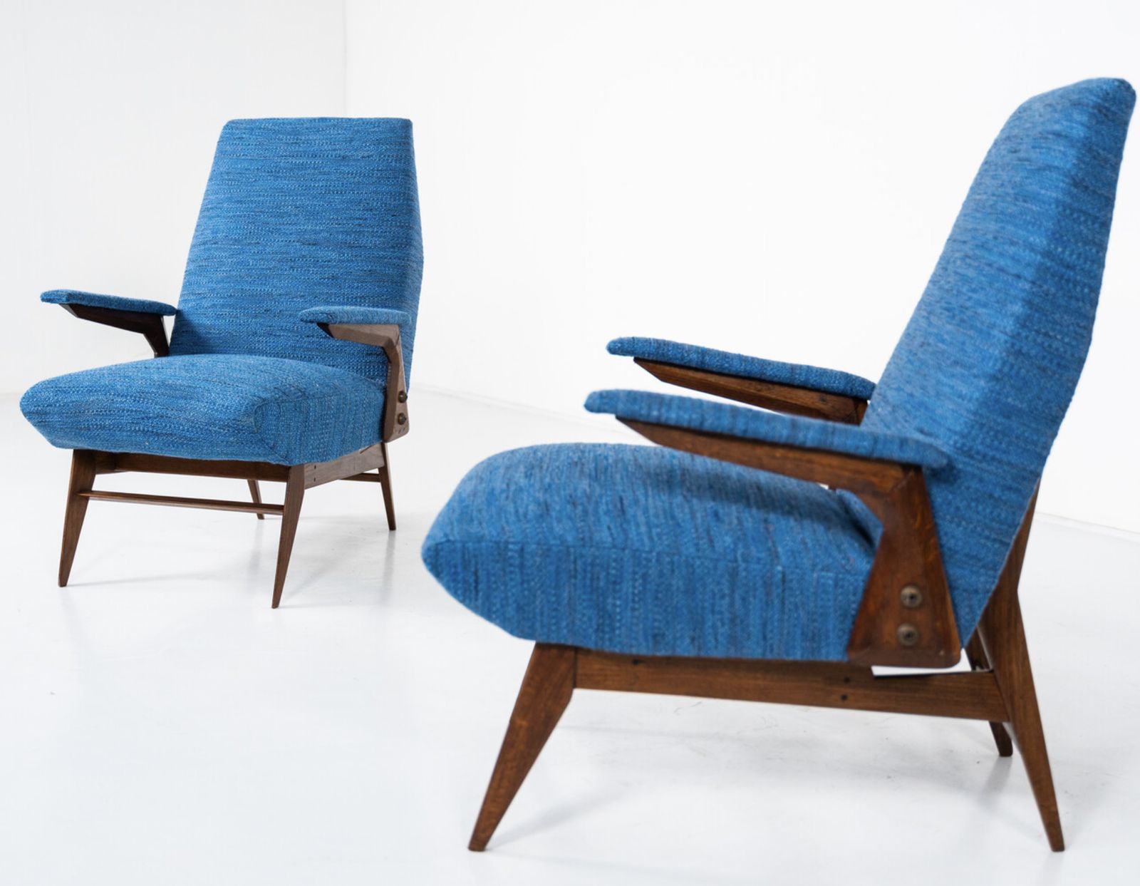 photo buy Mid Century Modern Pair Of Armchairs By Vittorio Dassi, Italy, 1960s – New Upholstery