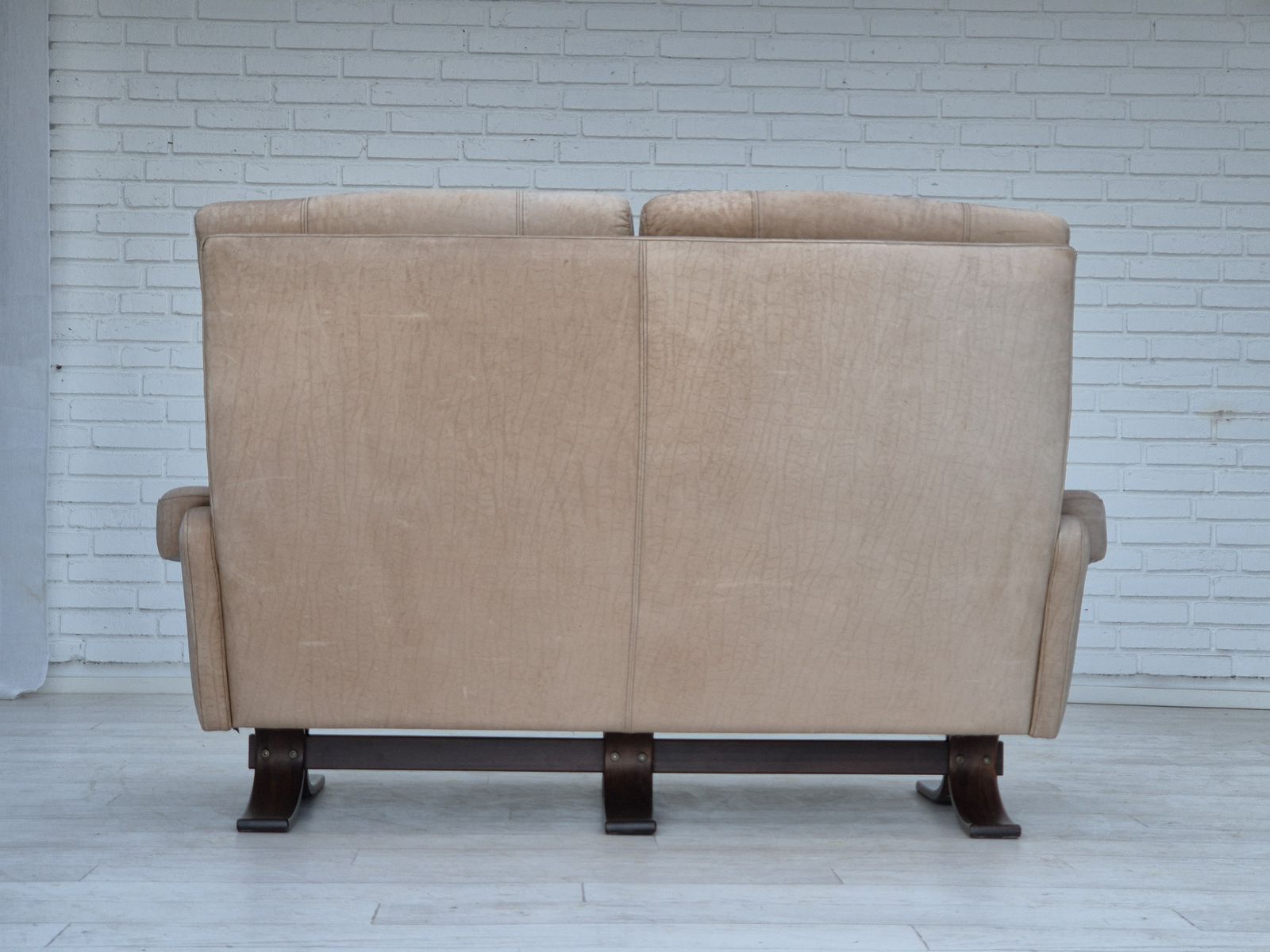 1970s, Scandinavian 2 Seater Sofa, Original Very Good Condition, Leather. photo Furniture