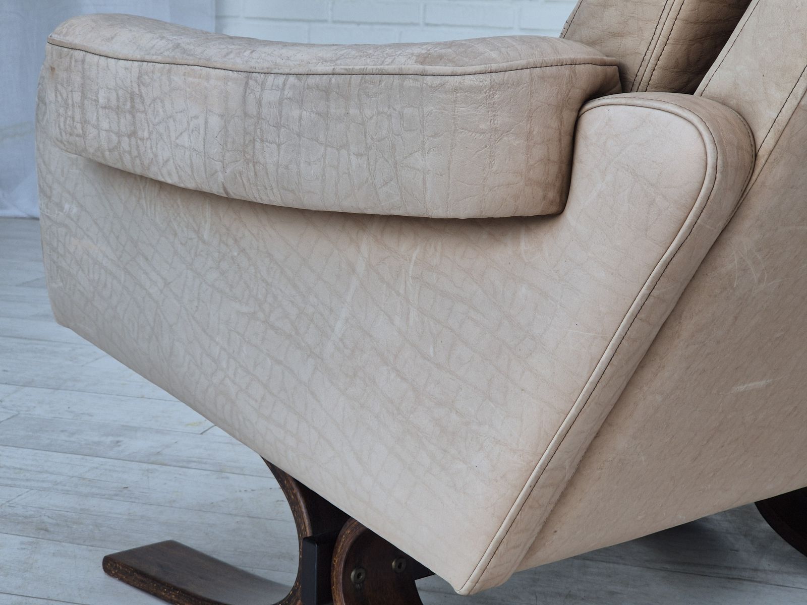 1970s, Scandinavian 2 Seater Sofa, Original Very Good Condition, Leather. photo 1600.0