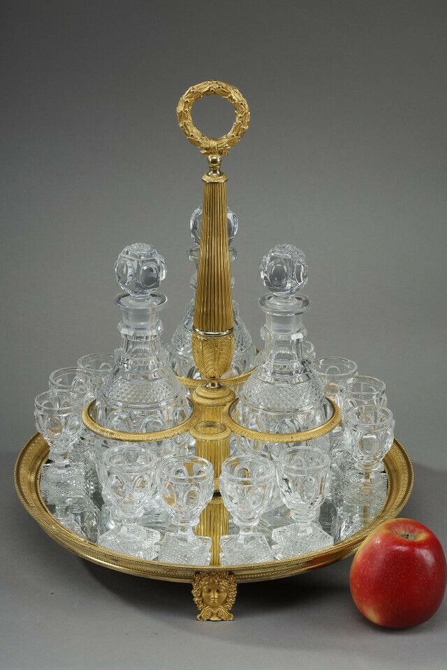 Charles X Period Liquor Service In Gilt Bronze And Cut Crystal photo furniture