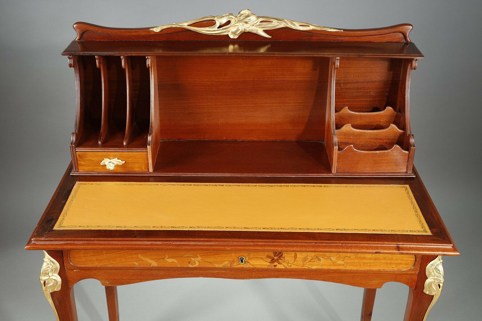 Art Nouveau Mahogany And Mahogany Veneer Stepped Desk photo vinterior