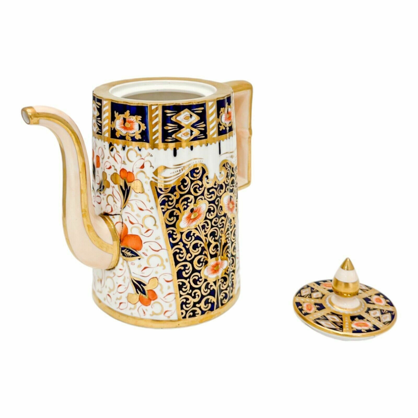 Antique Victorian Davenport Porcelain Gold Red Imari Cabaret Tray, Coffee Pot photo buy