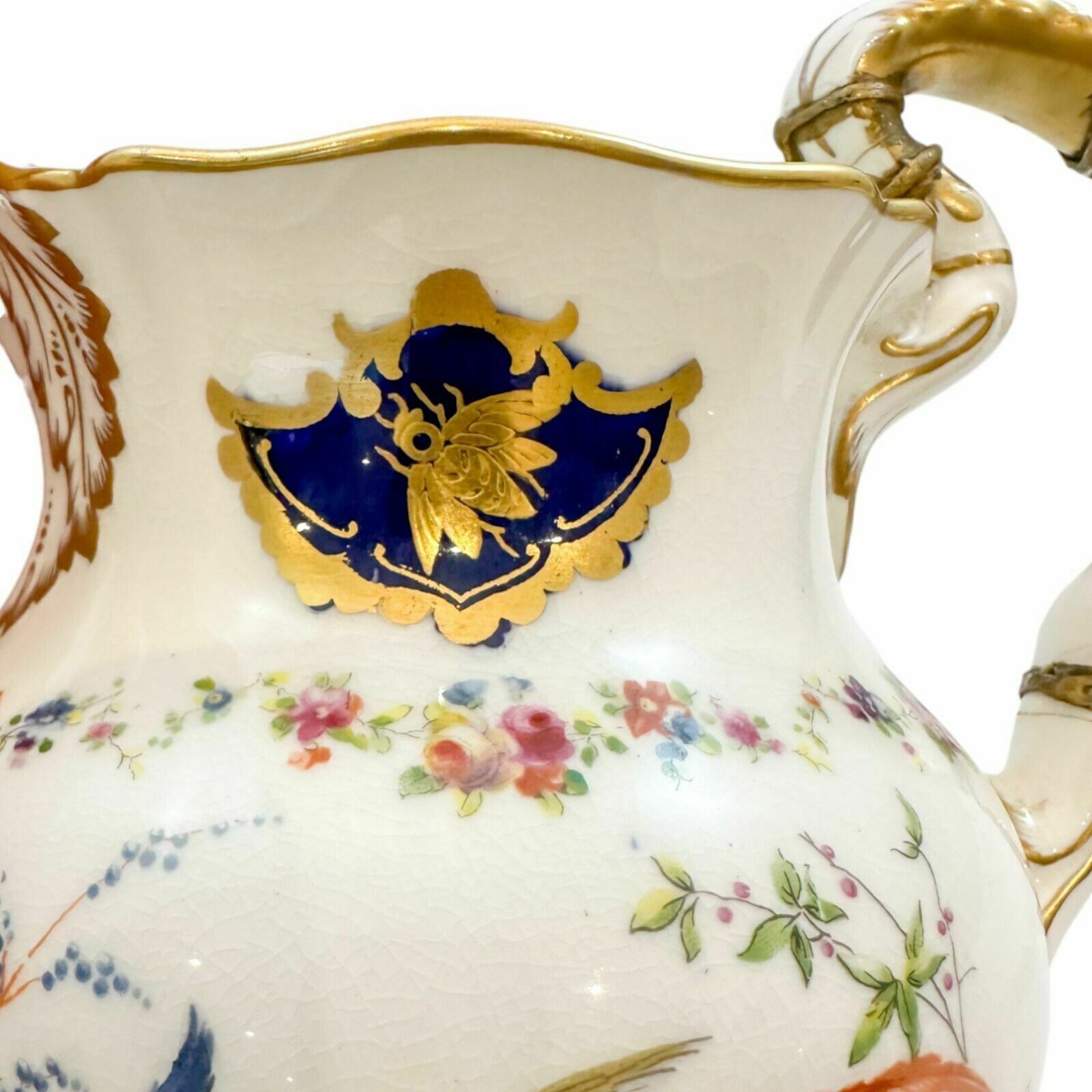 Home Decor Antique Edwardian Royal Doulton Soft Paste Porcelain Bird Of Paradise Jug / Ewer photo