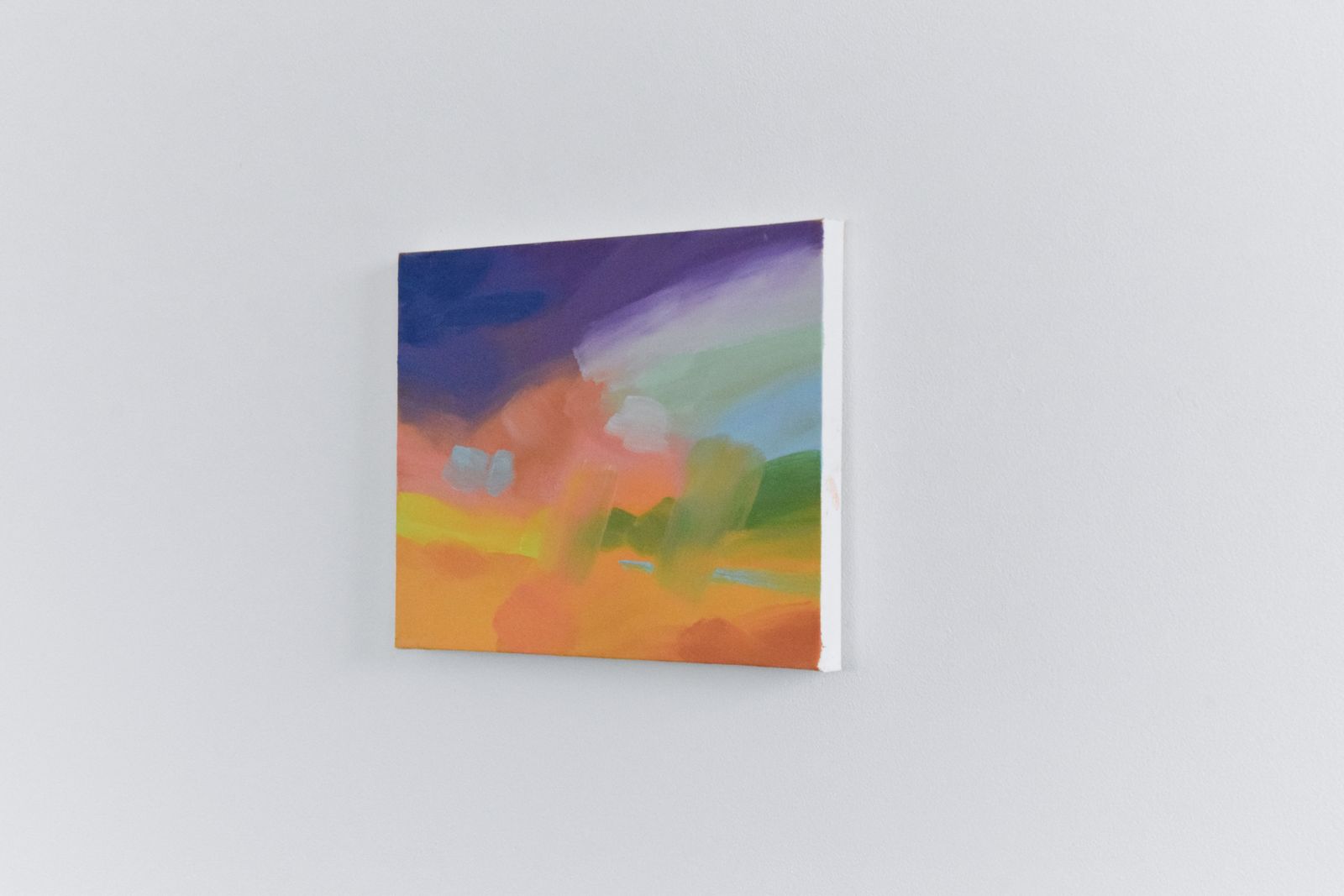 Vintage Original Small Abstract Acrylic On Canvas Painting By Jim Ridout photo furniture