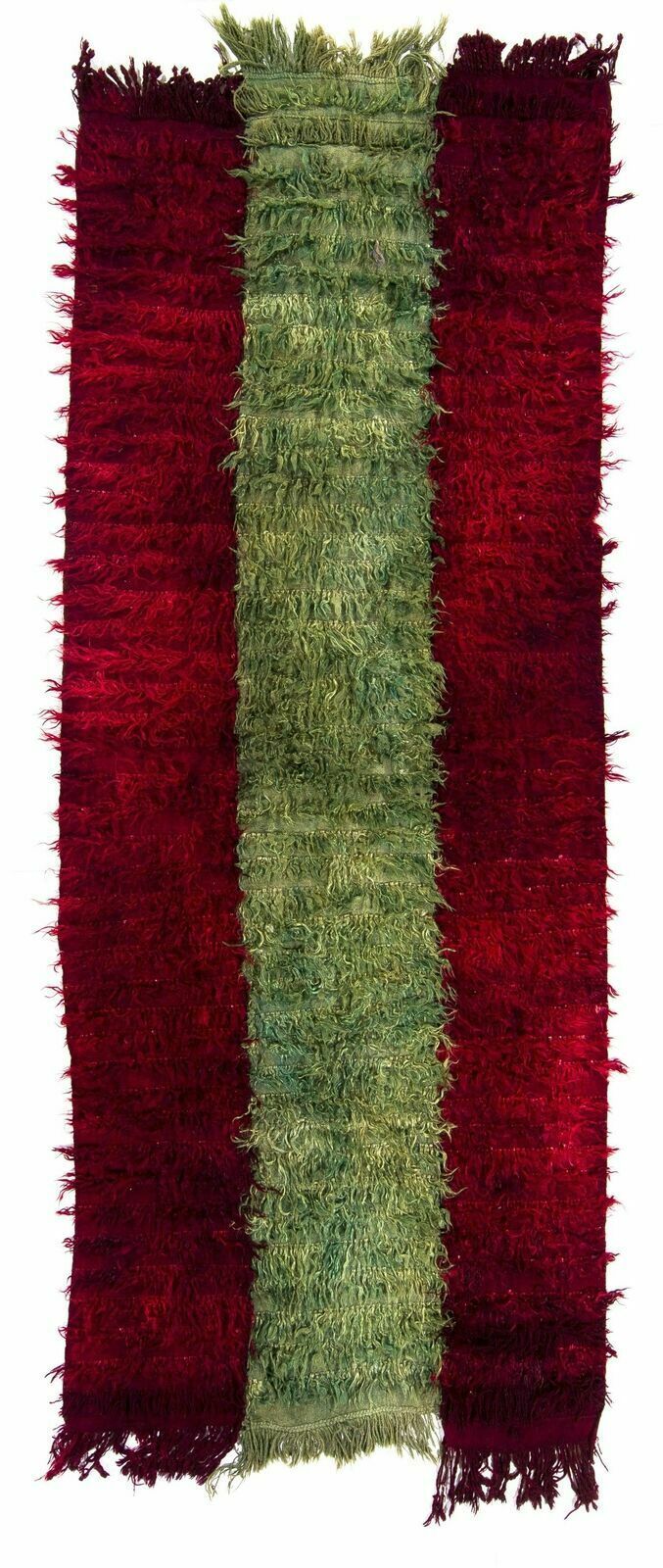 Vintage Filikli Tulu Rug Made Of Mohair 'Angora Wool', Red & Green