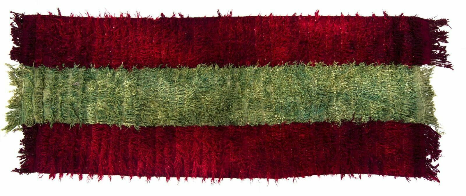 Vintage Filikli Tulu Rug Made Of Mohair 'Angora Wool', Red & Green photo 708.0