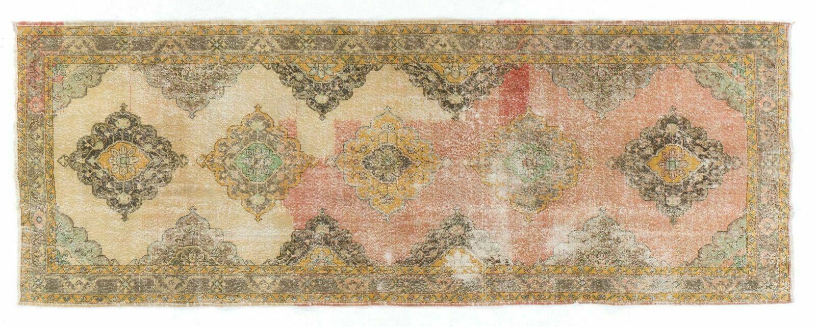 4.6x13 Ft One Of A Kind Turkish Runner, Ca 1950. Handmade Rug For Hallway Decor photo 653.0