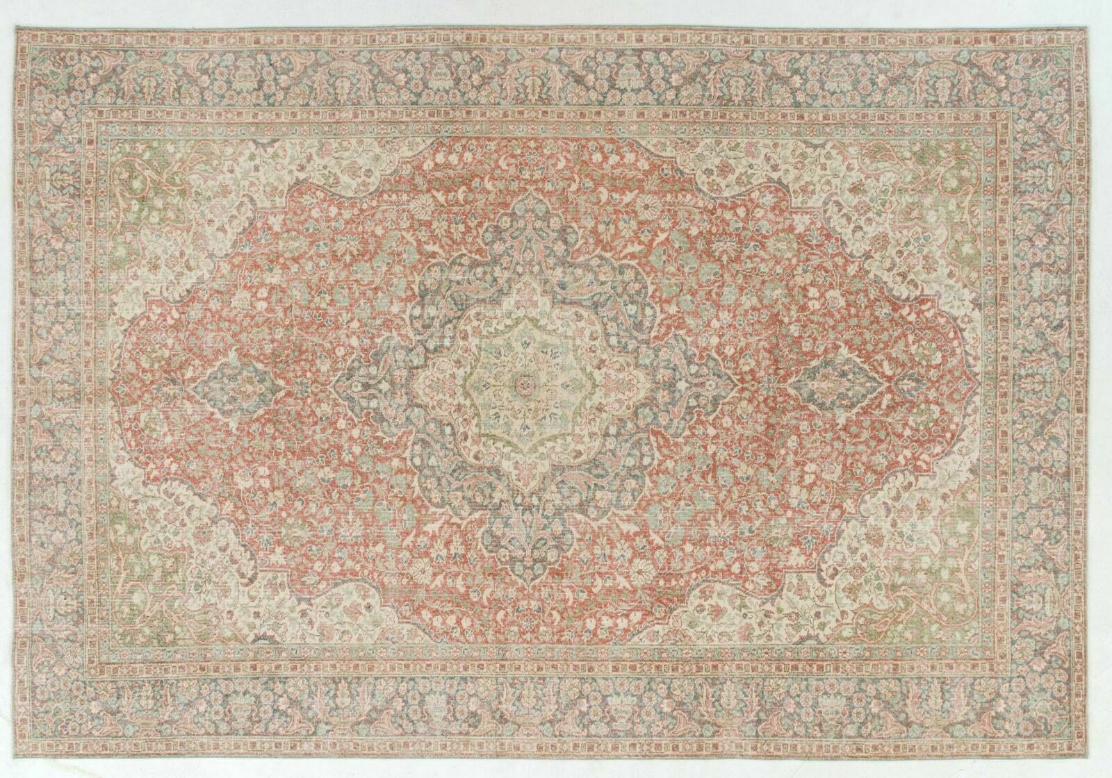 8.7x12.8 Ft Fine Mid Century One Of A Kind Turkish Wool Area Rug In Muted Colors photo 2358.0