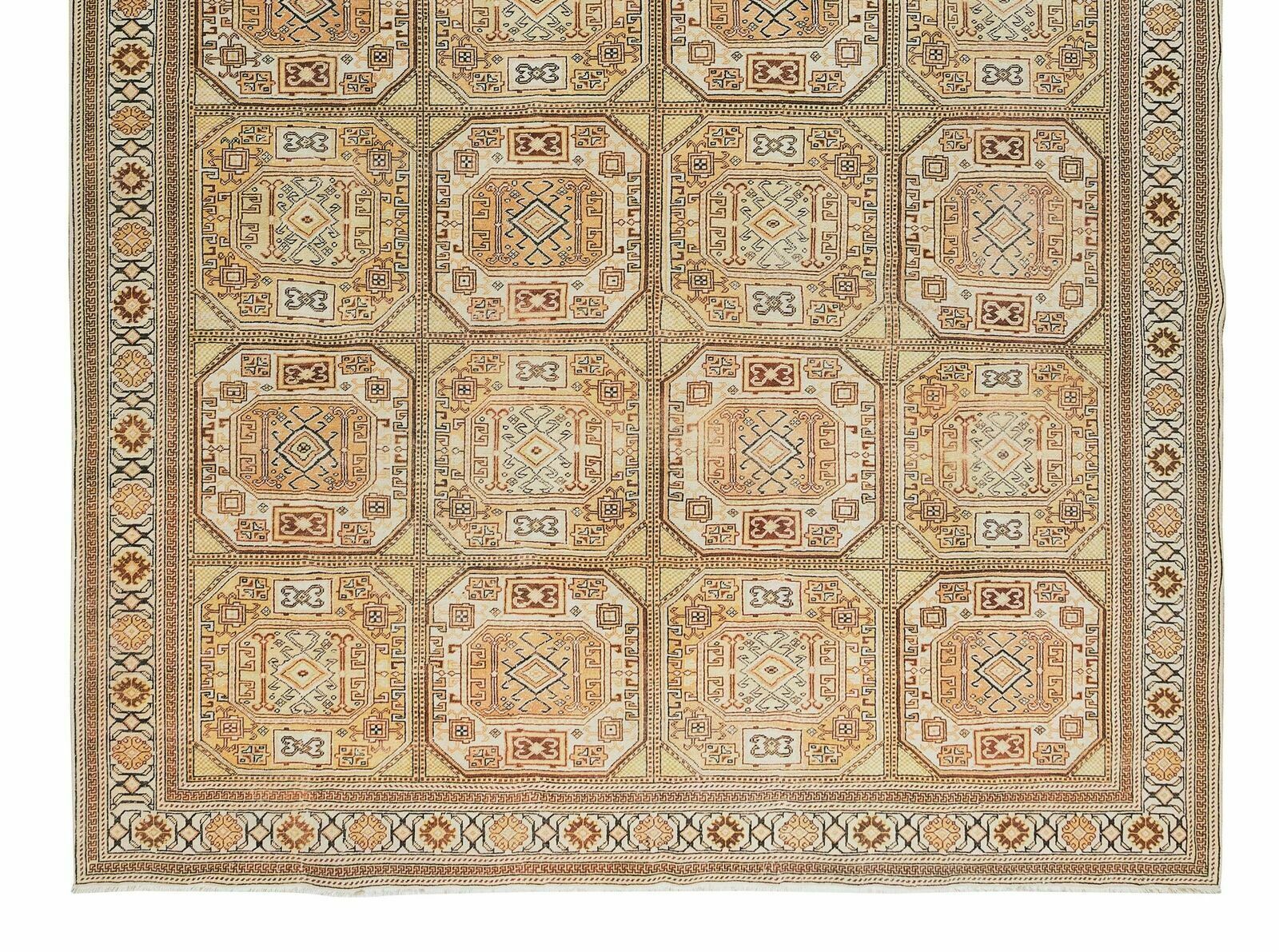8.7x12.8 Ft Hand Knotted Vintage Turkish Kysari Rug, Geometric & Tribal Patterns photo 2562.0