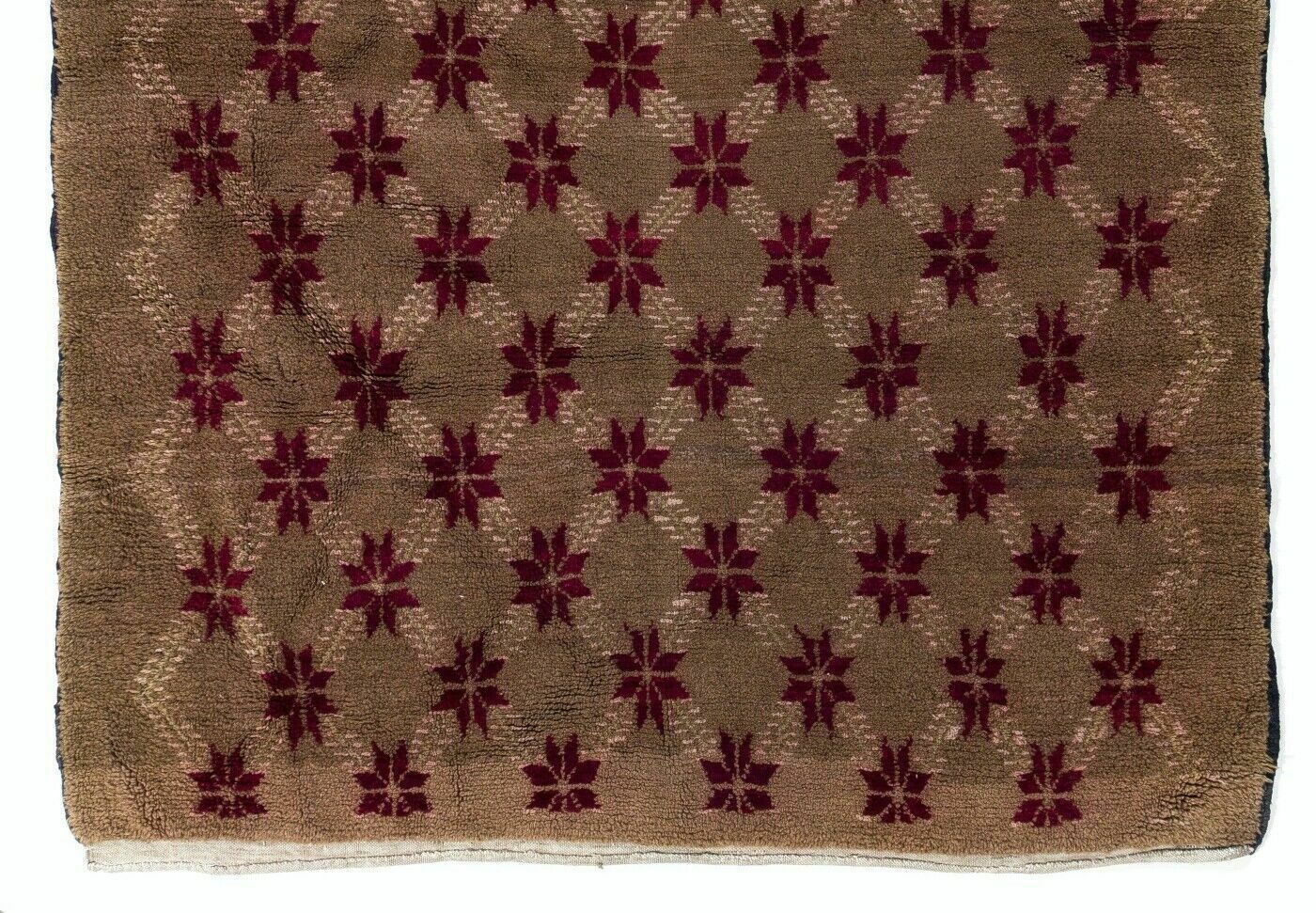 Karapinar Rug With Floral Lattice Design In Latte Brown And Red photo for sale