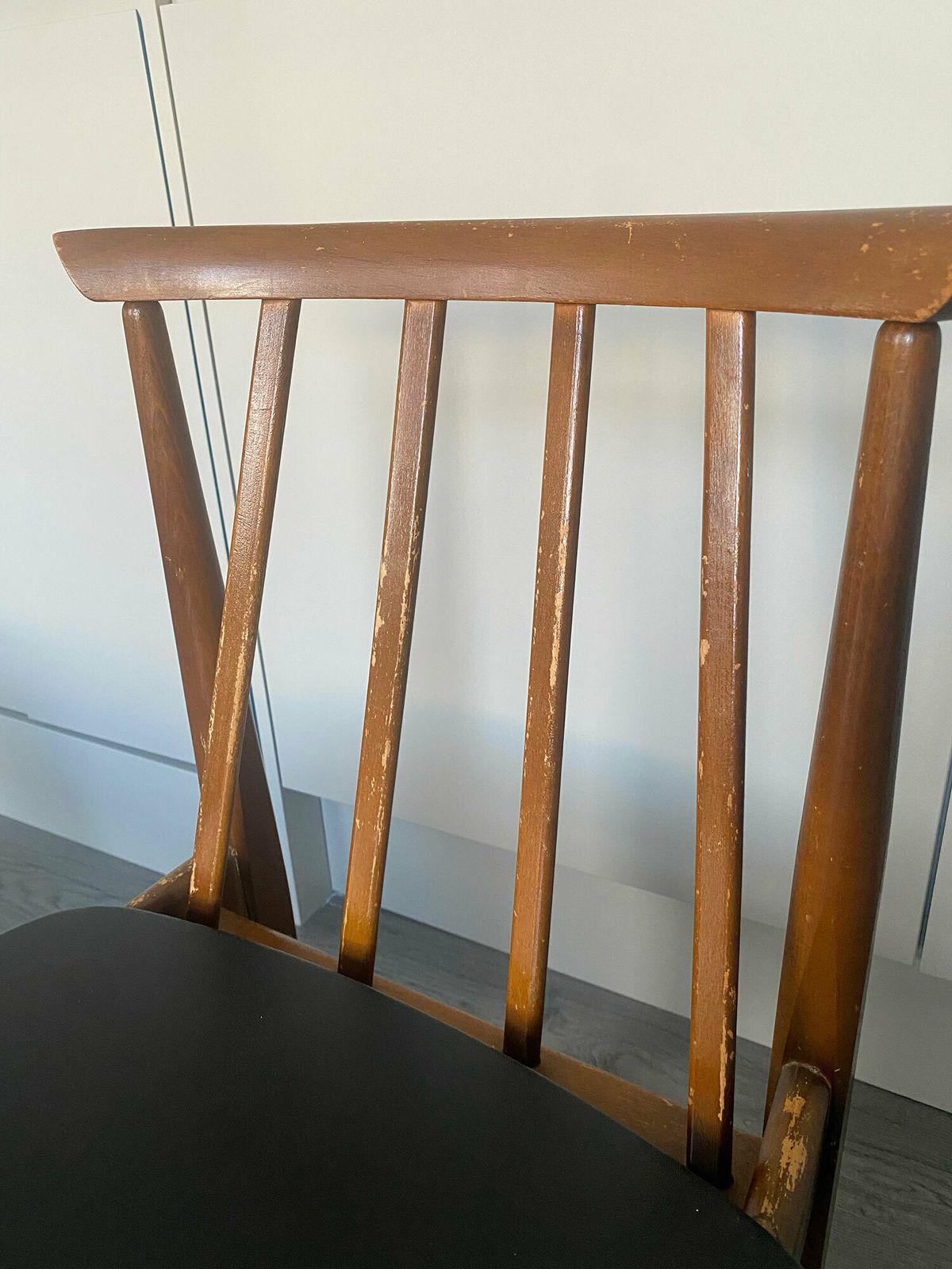 photo vinterior Beautiful Vintage Dining 2 Chairs Set   Black And Brown, Wooden, Mid Century