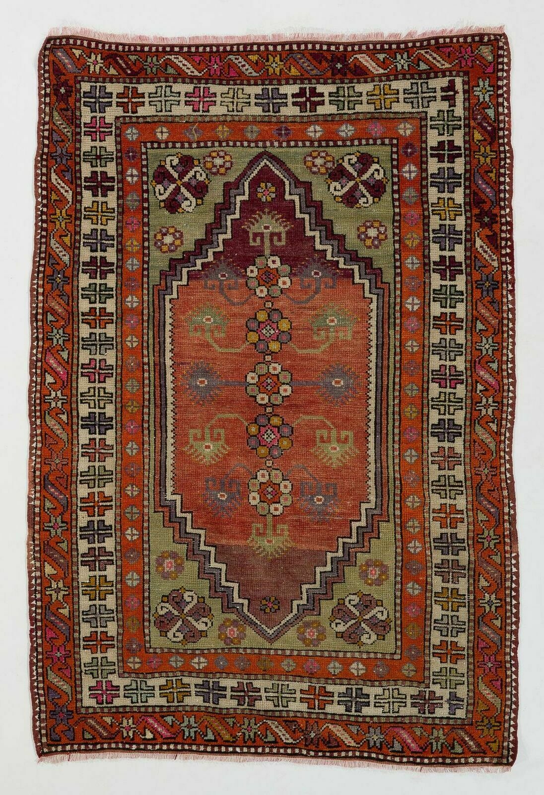 3.4x5 Ft Semi Antique Turkish Dazkiri Village Rug, A Joyful Collectors Carpet