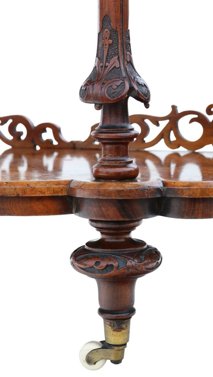 19th Century Burr Walnut Demi Lune Console Table   Fine Quality Antique Display Serving Whatnot photo 1995.0