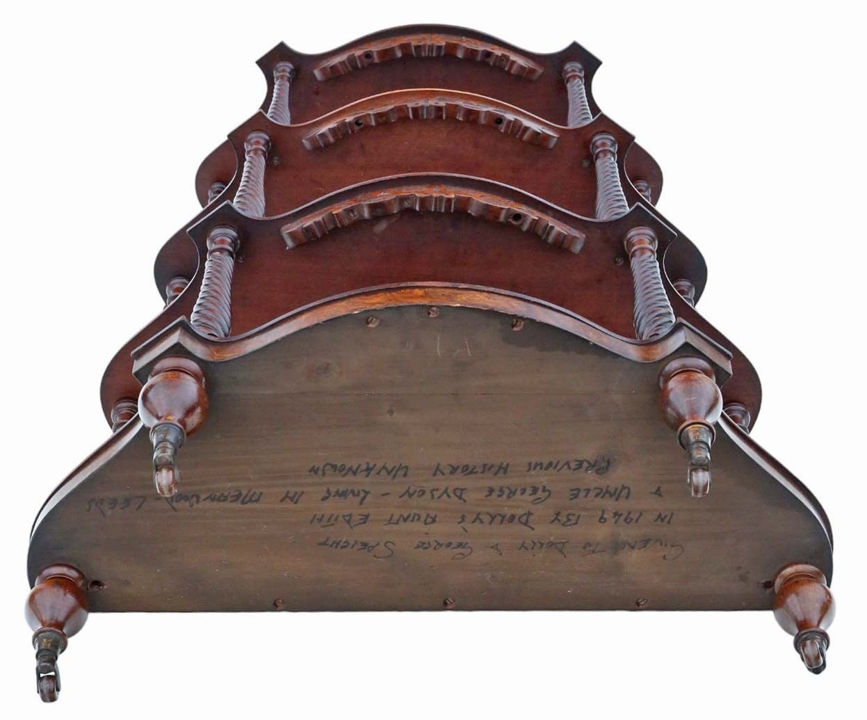 19th Century Burr Walnut Demi Lune Console Table Fine Quality Antique Display Serving Whatnot photo vintage