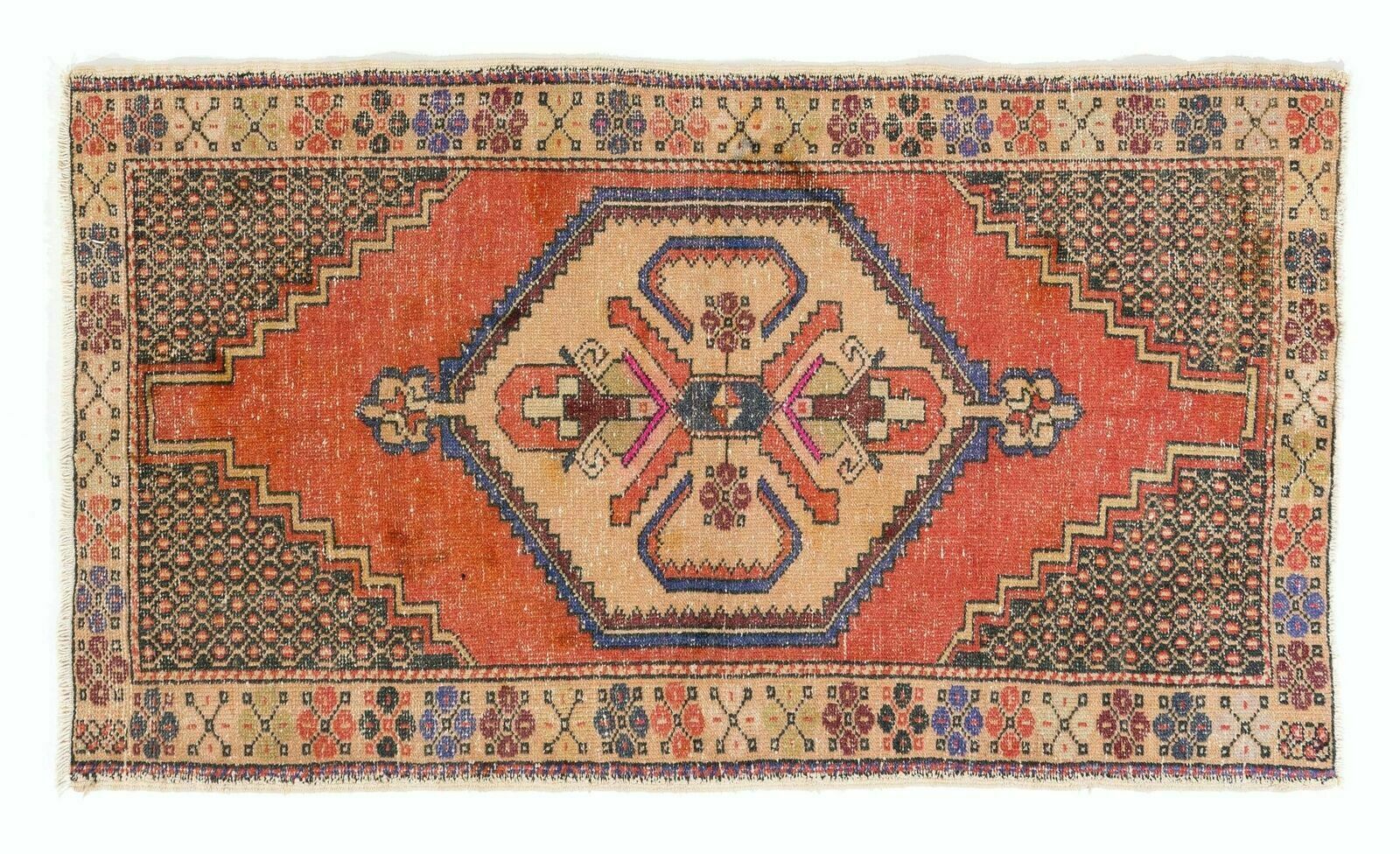 3.6x6.3 Ft Vintage Turkish Rug, One Of A Kind 1940s Carpet, Wool Floor Covering photo 523.0