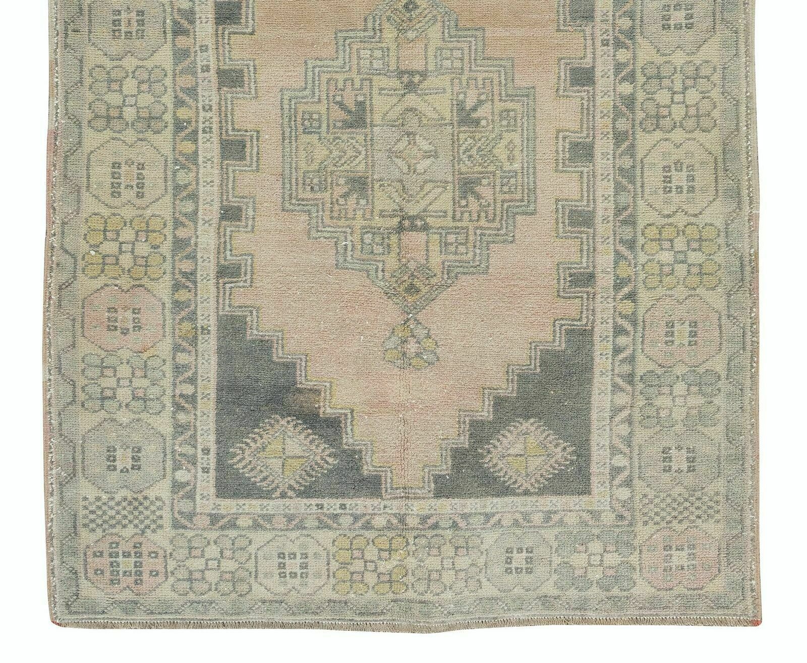 3.9x7 Ft Tribal Style Mid Century Handmade Turkish Wool Rug, Circa 1950 photo 370.0