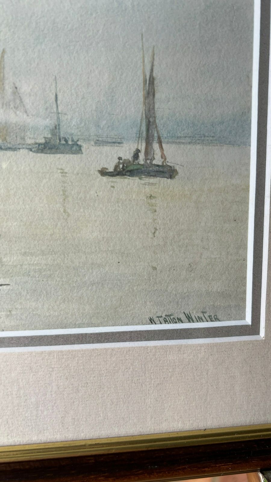 William Tatton Winter Rba Original Antique Signed Watercolour Painting [Depicts Sailing Boats] photo vinterior