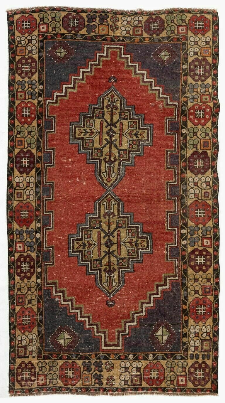 Vintage Turkish Village Rug, 100% Wool, One Of A Kind