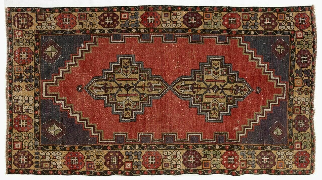 Vintage Turkish Village Rug, 100% Wool, One Of A Kind photo for sale