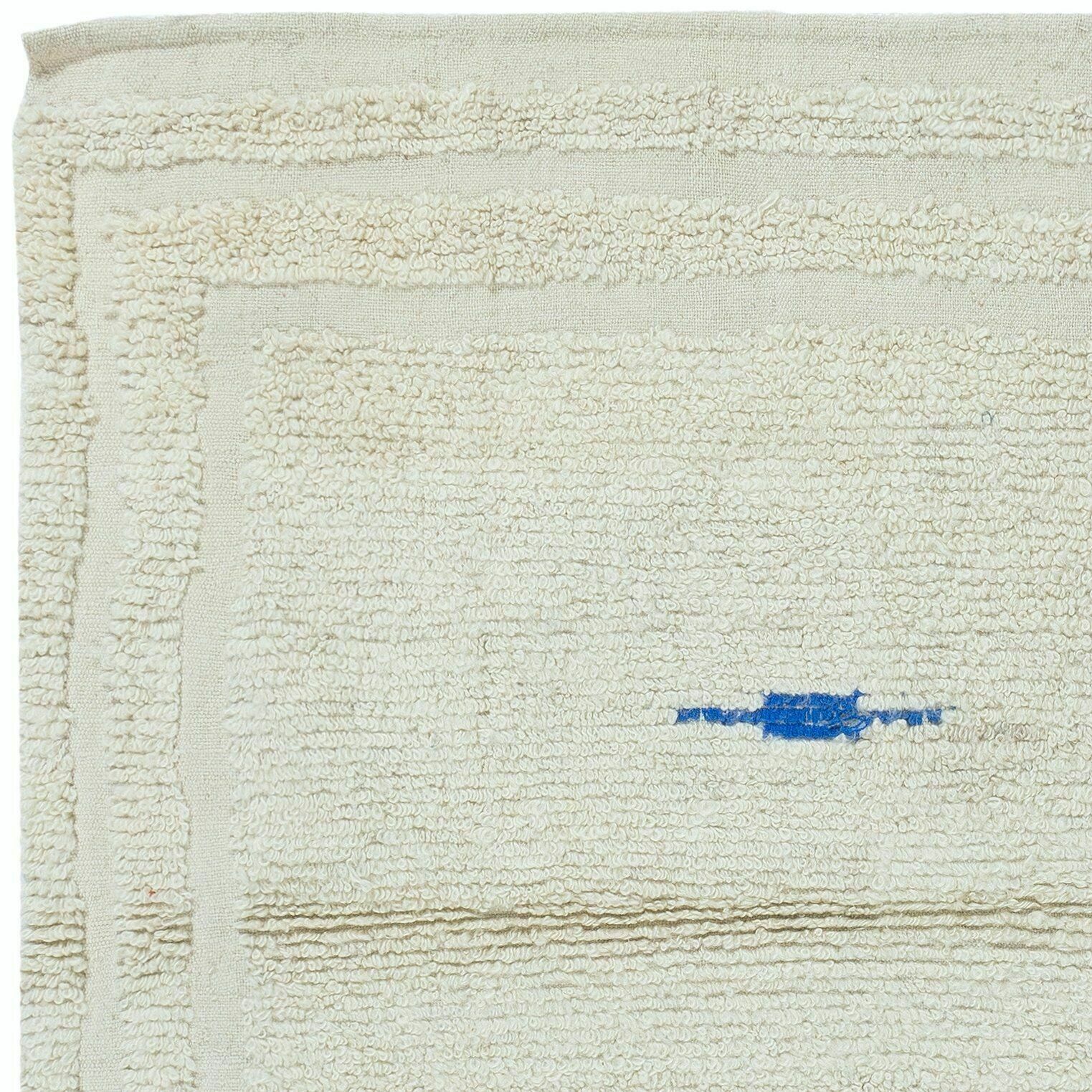 3.5x3.3 Ft Minimalist Vintage Small Tulu Rug Made Of Natural Beige Wool photo Textiles