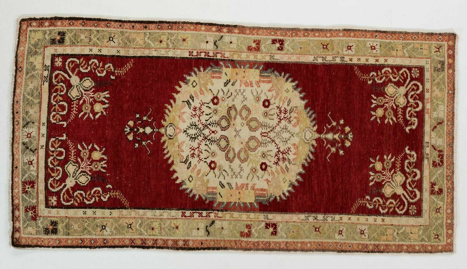 3.4x6.6 Ft Handmade Vintage Turkish Tribal Rug, Ca 1960. photo 505.0