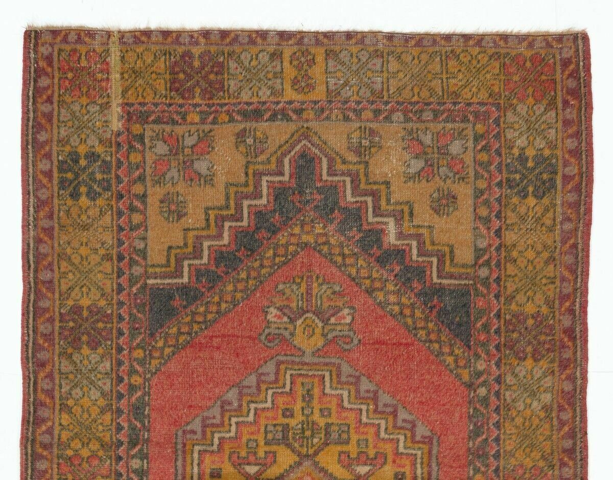 2.6x5.9 Ft Floral Motif Vintage Handmade Small Runner Rug From Turkey, Ca 1960 photo furniture
