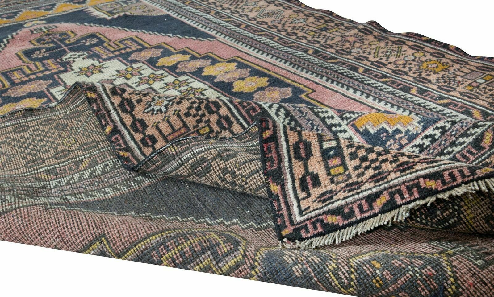4.4x7.6 Ft Midcentury Oriental Rug, Hand Knotted Turkish Carpet Made Of Wool photo for sale