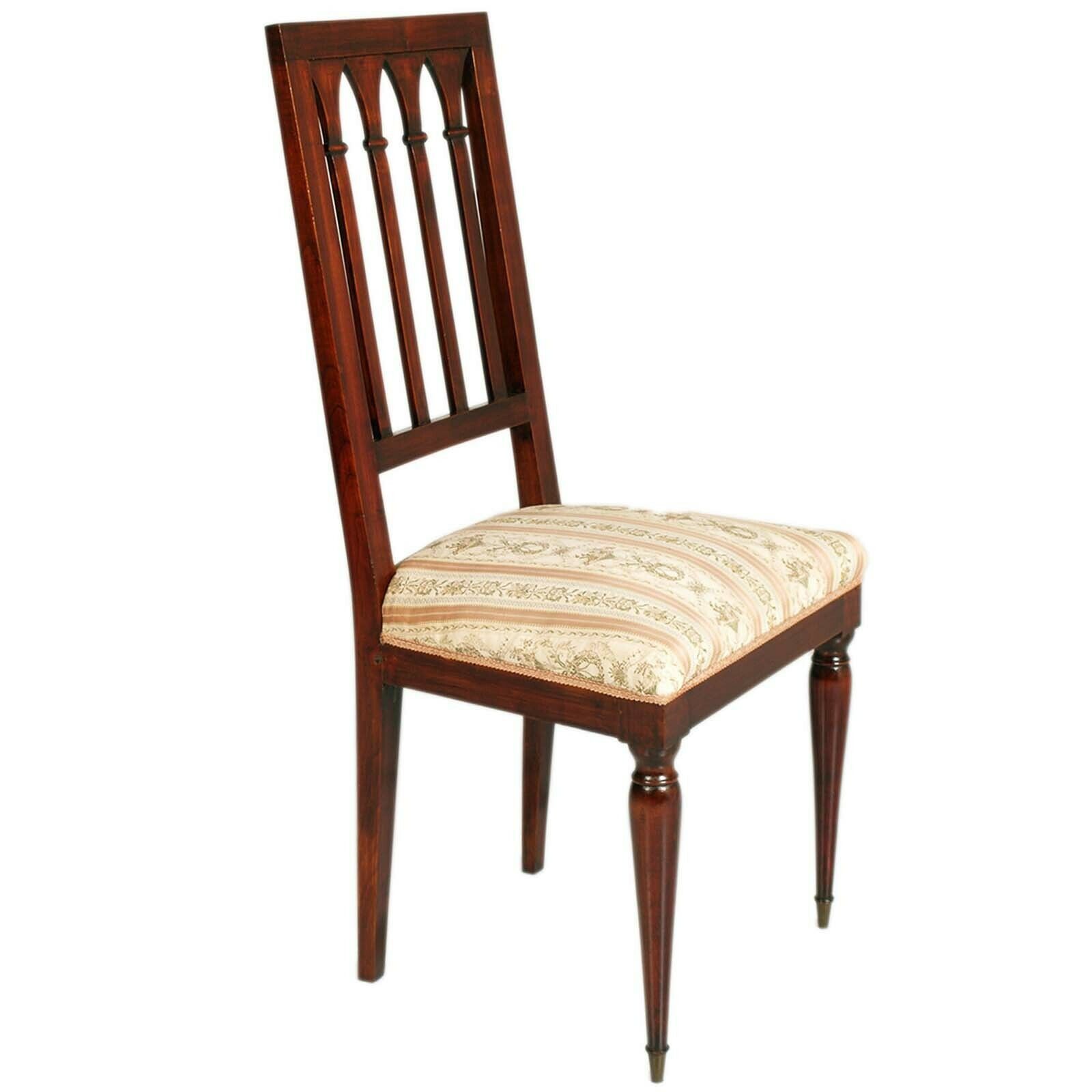 Eight French Gothic Style Chairs , Mahogany 1940s , Charles Dudouyt Attributed photo furniture