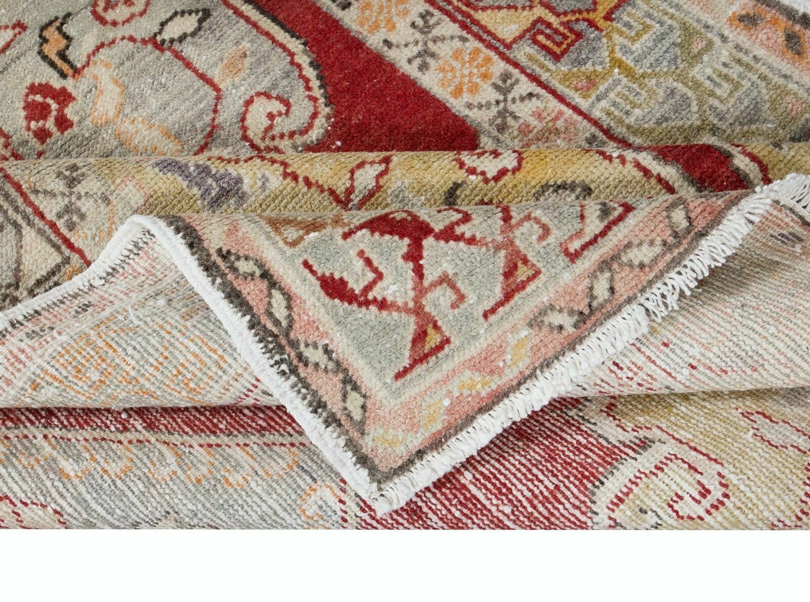3.5x6.4 Ft Traditional Vintage Turkish Tribal Rug, Handmade Wool Village Carpet photo for sale