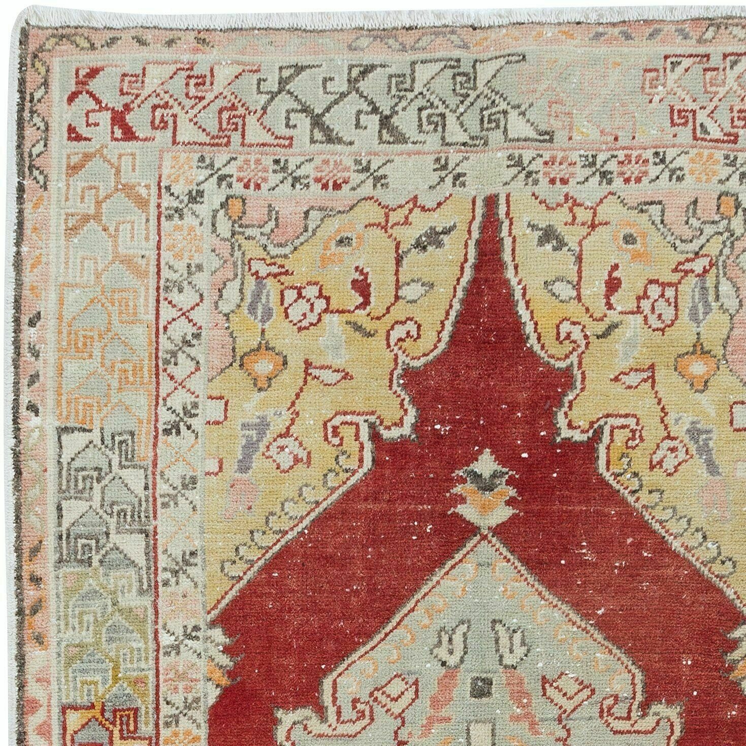 3.5x6.4 Ft Traditional Vintage Turkish Tribal Rug, Handmade Wool Village Carpet photo Textiles