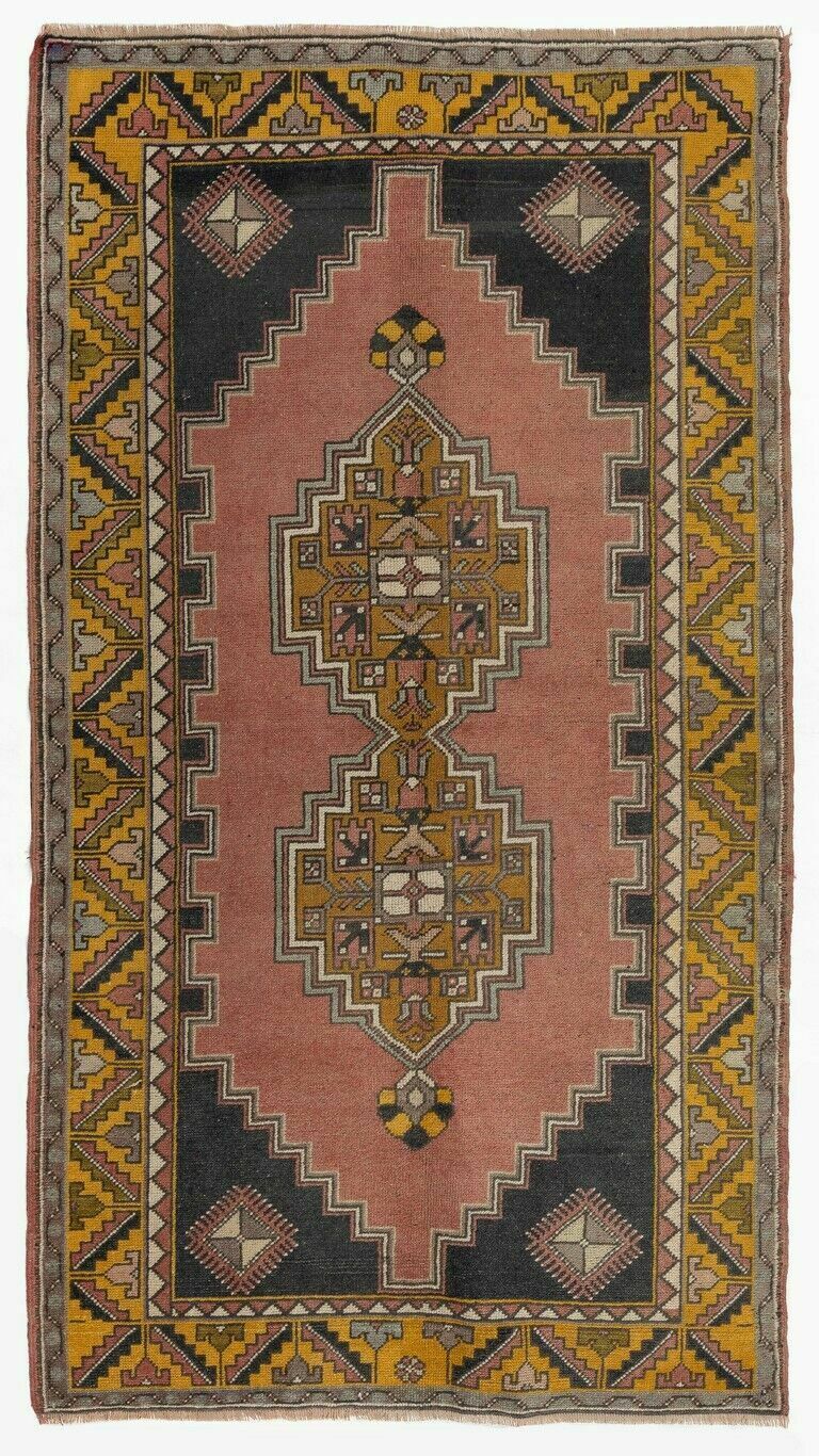 4x7 Ft Hand Knotted Vintage Anatolian Tribal Accent Rug, Home Decor Carpet