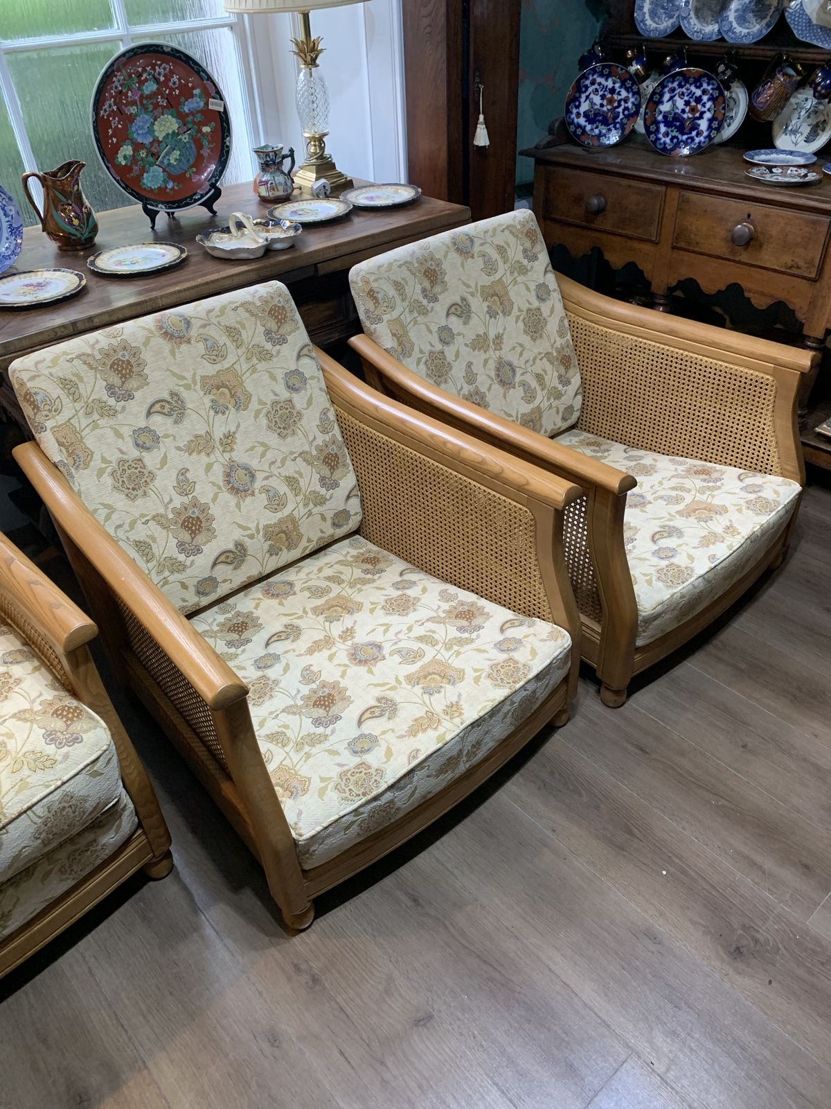 Ercol Three Piece Bergere Suite photo for sale