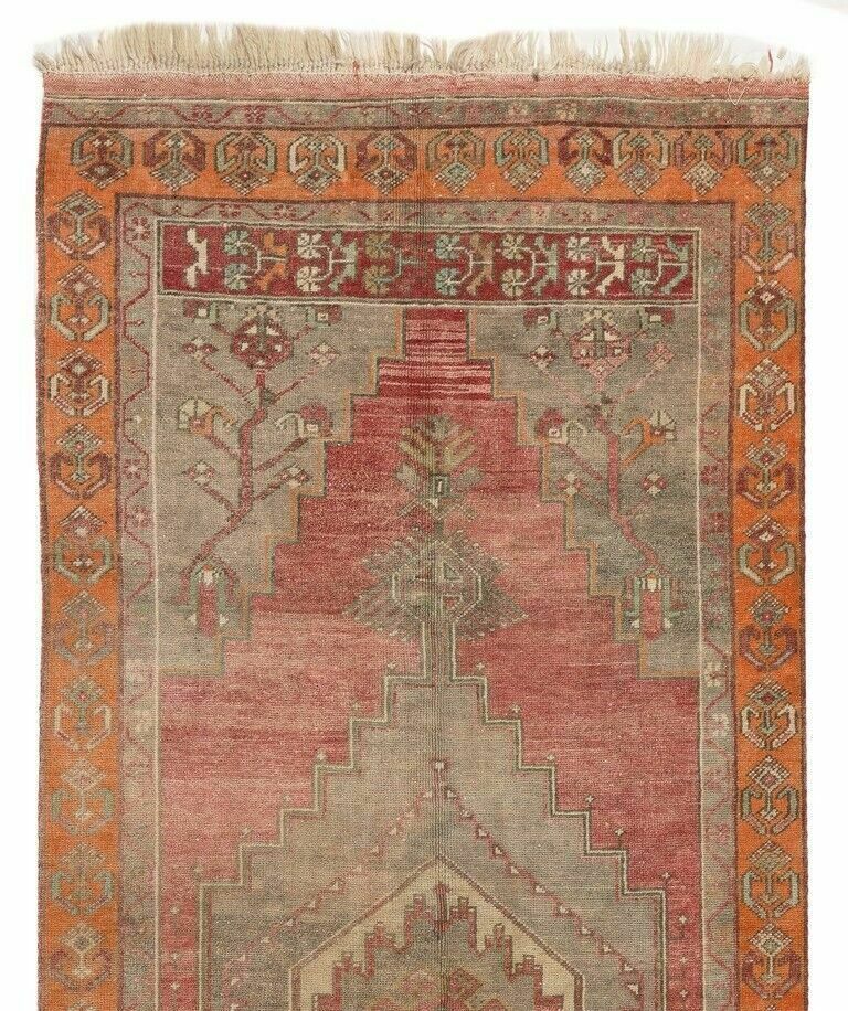3.8x8.8 Ft Mid 20th Century Handmade Anatolian Village Rug, Wool Floor Covering photo furniture