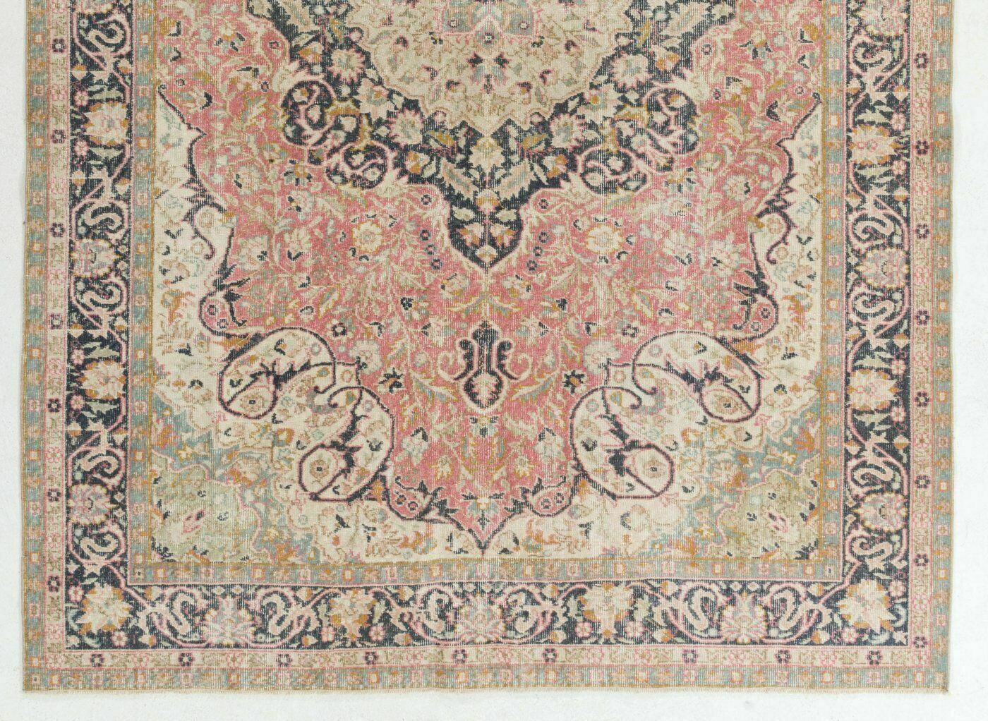 7x10.2 Ft Fine Semi Antique Hand Knotted Turkish Wool Rug With Medallion Design photo for sale