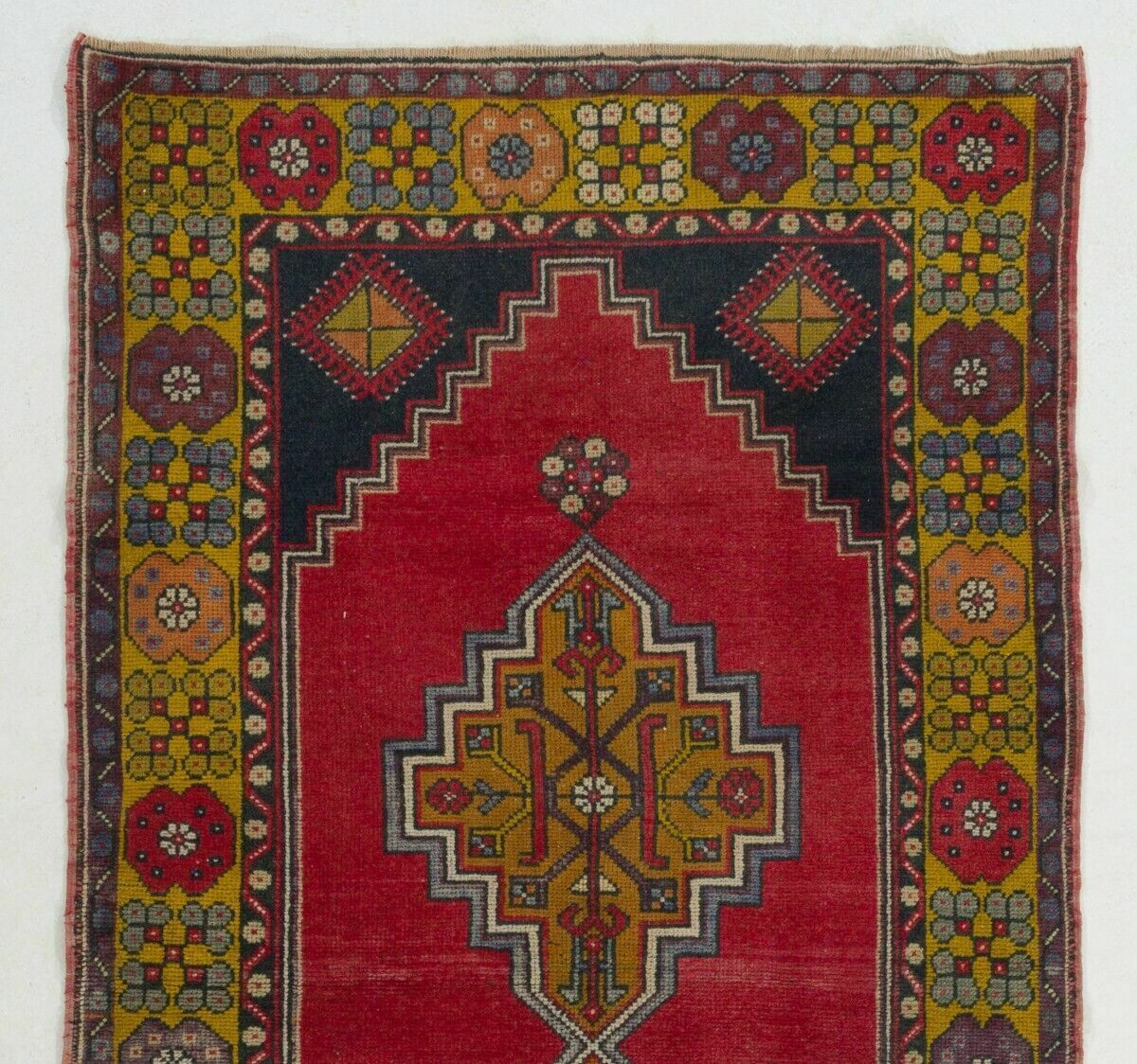 4x7.7 Ft Vintage Anatolian Village Rug. Traditional Wool Oriental Rug photo furniture