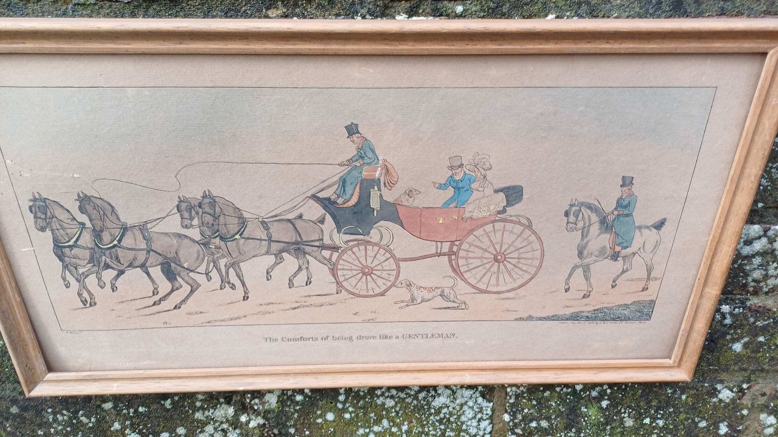 The Comforts & Consequences Of Being Drove Like A Gentleman Drawn By Henry Alken Early 1800s, Published By Fuller, Hand Painted, Van Dorp Co photo 55.0