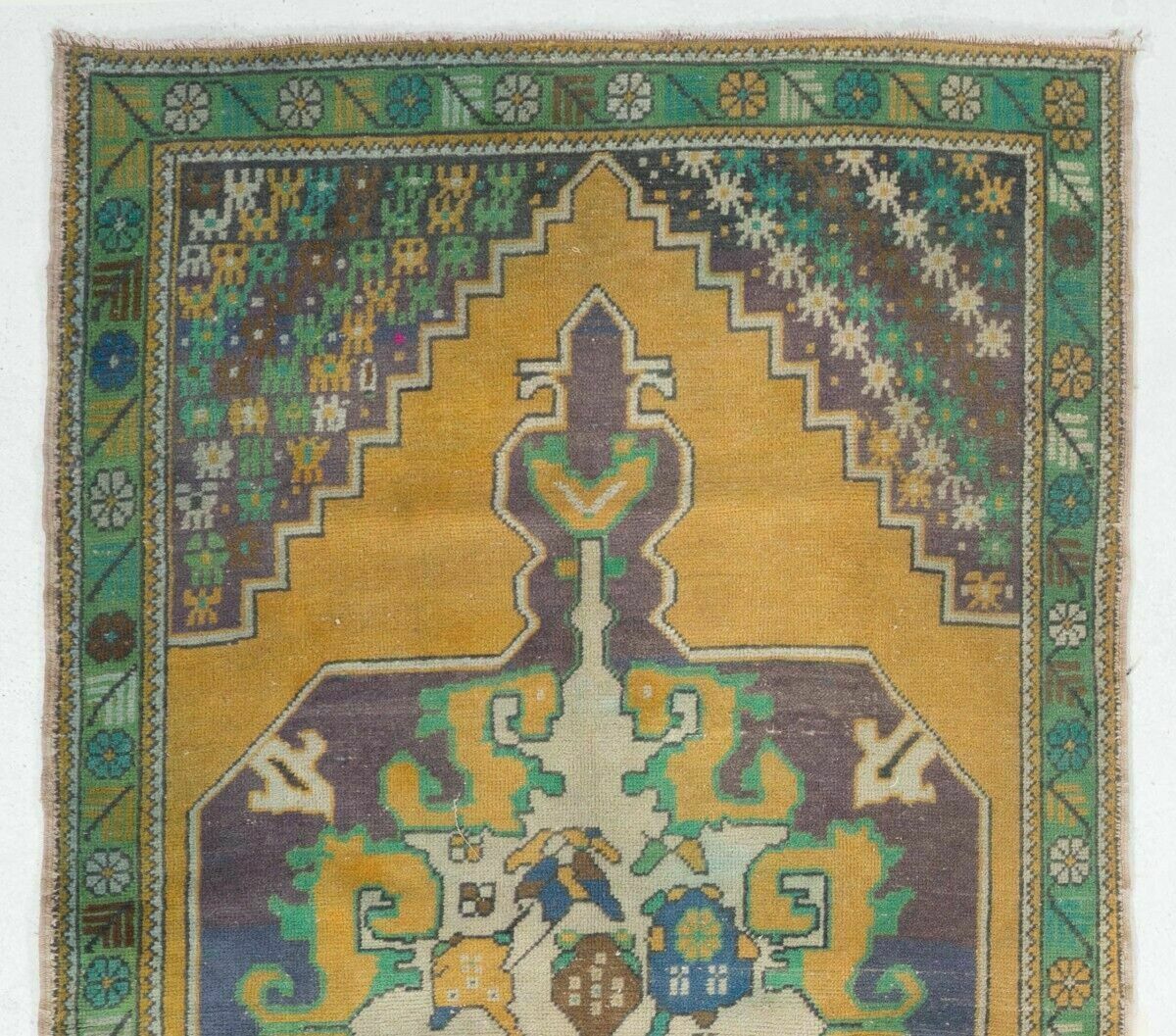 4.2x7.8 Ft Vintage Anatolian Rug, Wool Carpet For Country Home, Rustic Decor photo furniture