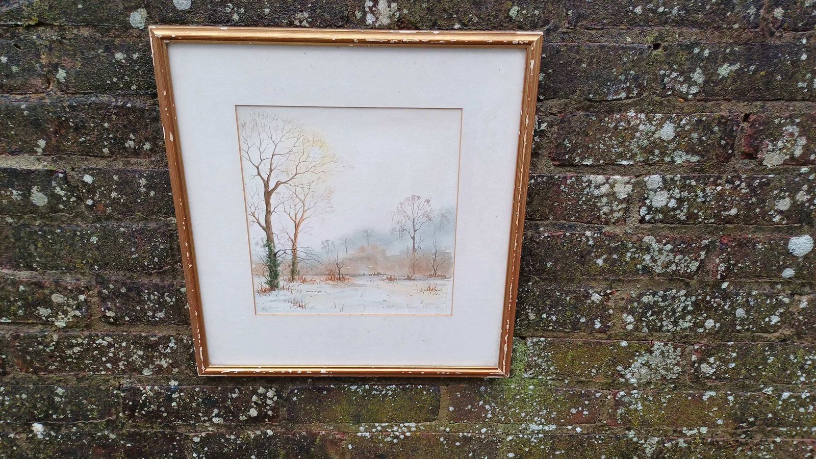 Beautifully Executed Original Watercolour Of A Winter Snow Vista By Martin Vinson 1985