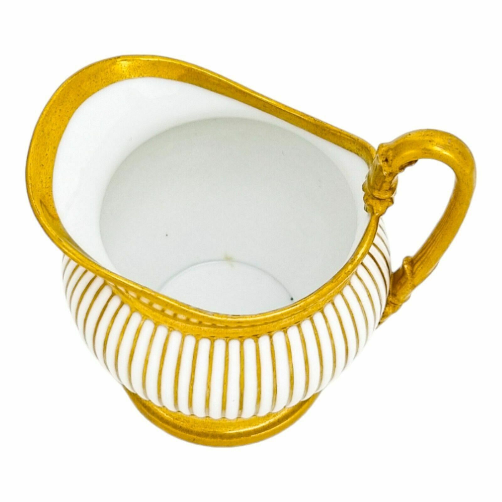 Home Decor 1830's French Empire Old Paris Porcelain Large Gilded Milk Jug Carafe, Feuillet photo
