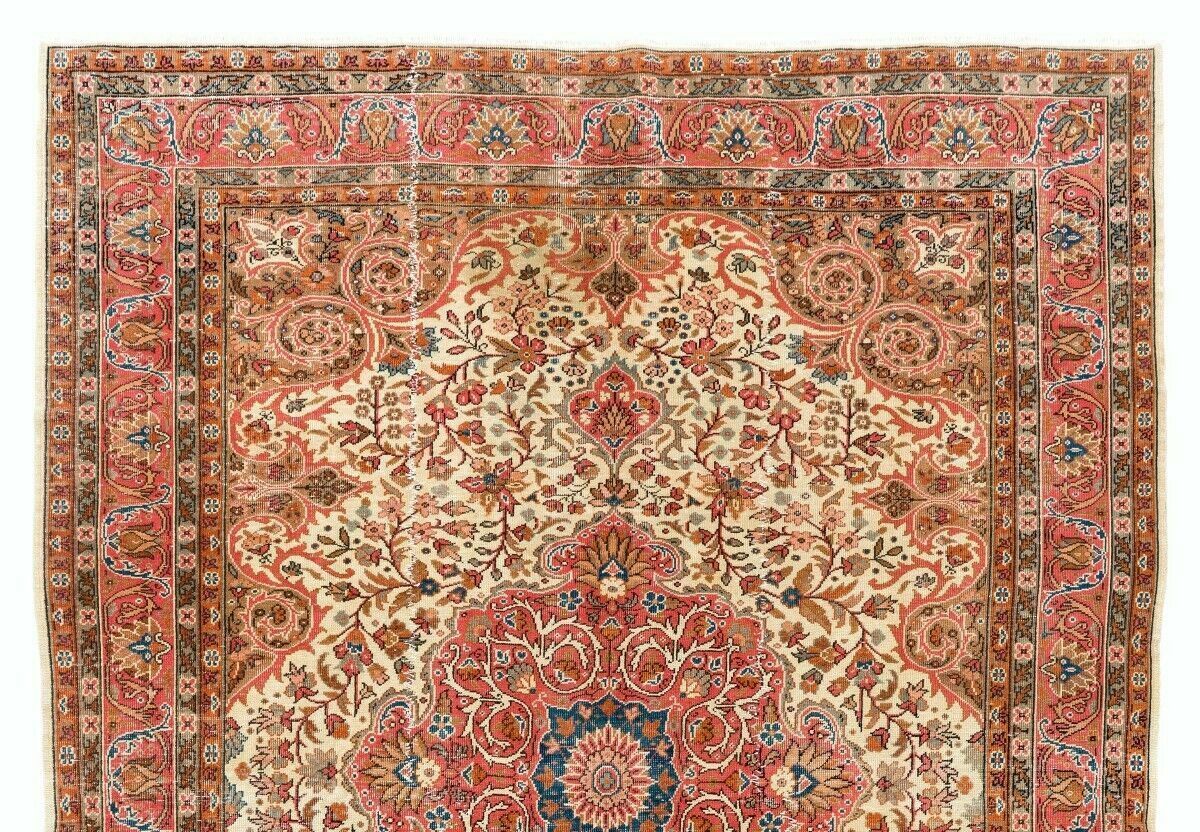 8x11 Ft Vintage Oriental Rug. Traditional Hand Knotted Wool Carpet. photo furniture