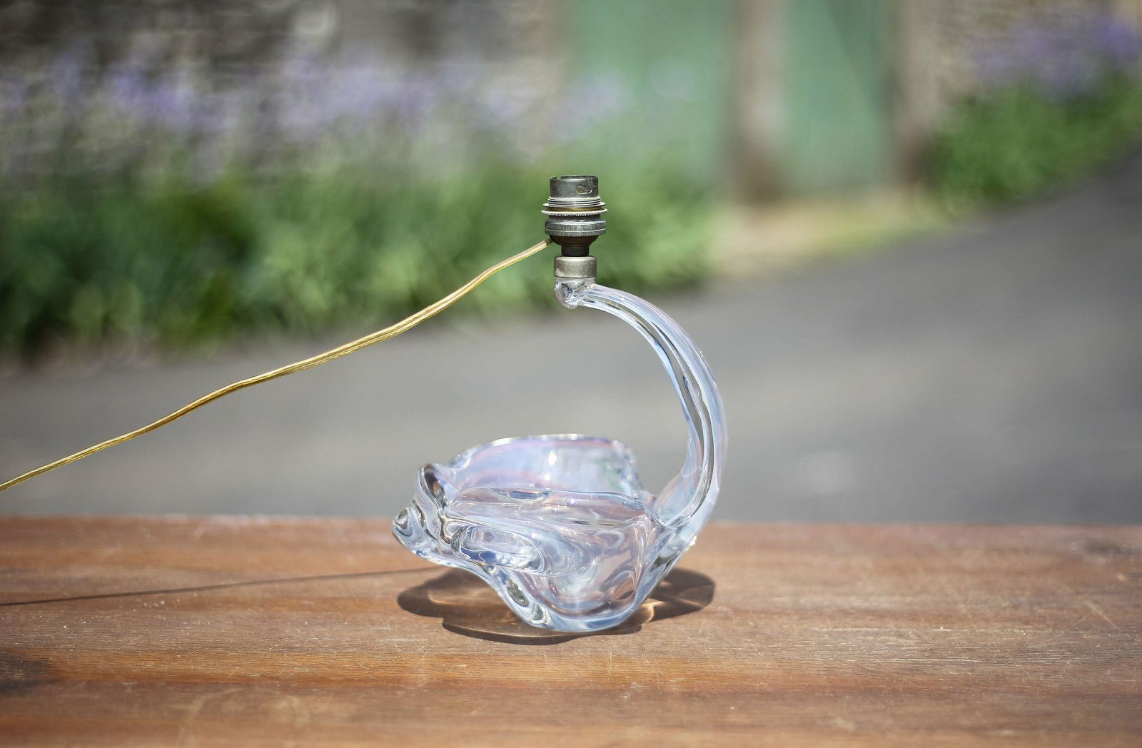 Vintage Crystal Lamp, Opalescent Lamp Base, Bedside Lamp, Crystal Table Lamp, Interior Decoration, Bedside Lamp, Table Lamp, 60's