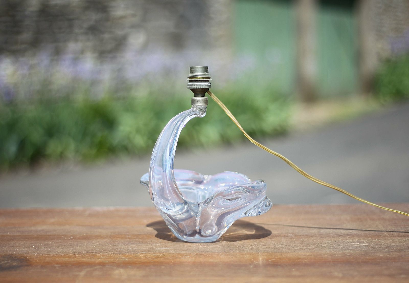 Vintage Crystal Lamp, Opalescent Lamp Base, Bedside Lamp, Crystal Table Lamp, Interior Decoration, Bedside Lamp, Table Lamp, 60's photo furniture