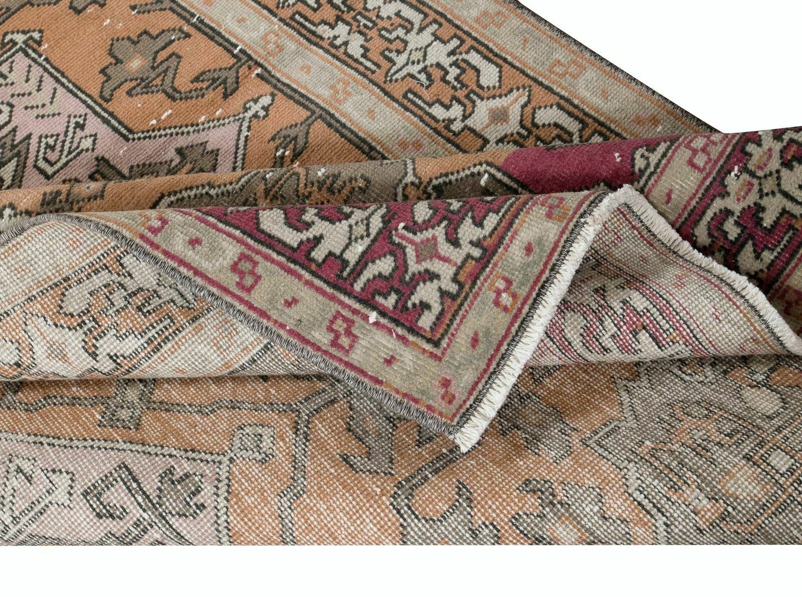 3.7x6.2 Ft One Of A Kind Vintage Tribal Rug, Handmade Turkish Carpet, Ca 1960 photo for sale