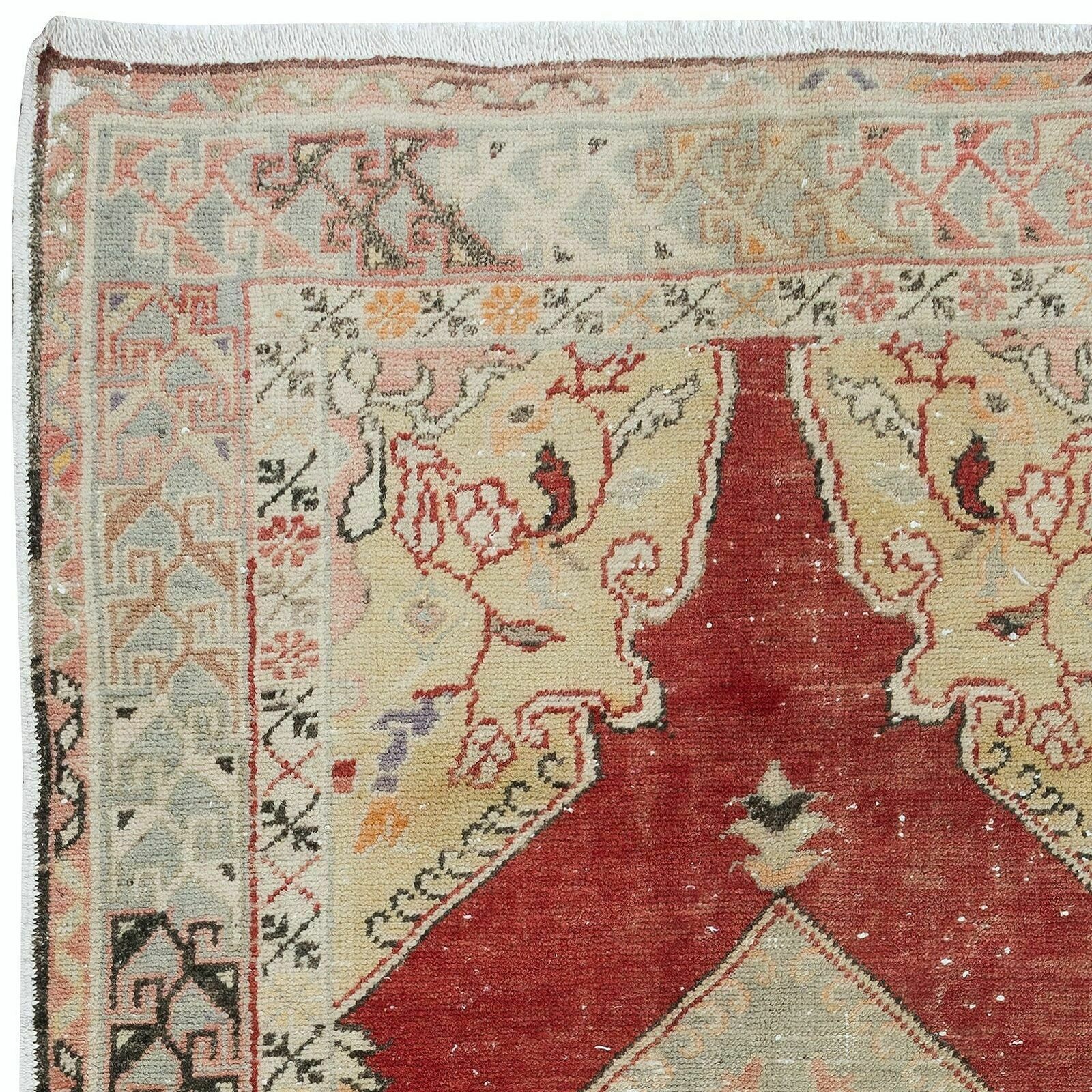 3.5x6.3 Ft Vintage Turkish Wool Tribal Rug, Traditional Handmade Village Carpet photo Textiles