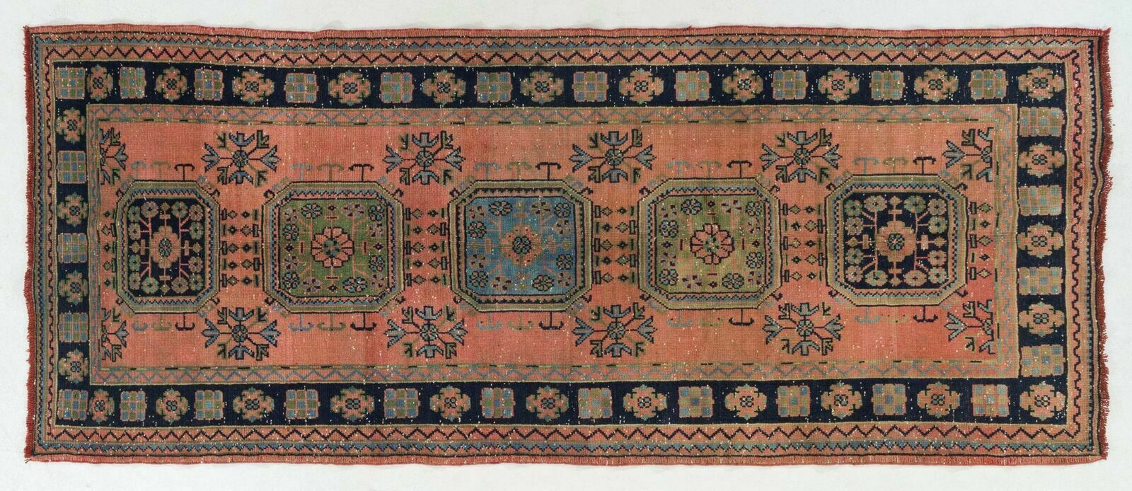 One Of A Kind Vintage Handmade Turkish Village Runner Rug For Hallway photo 691.0