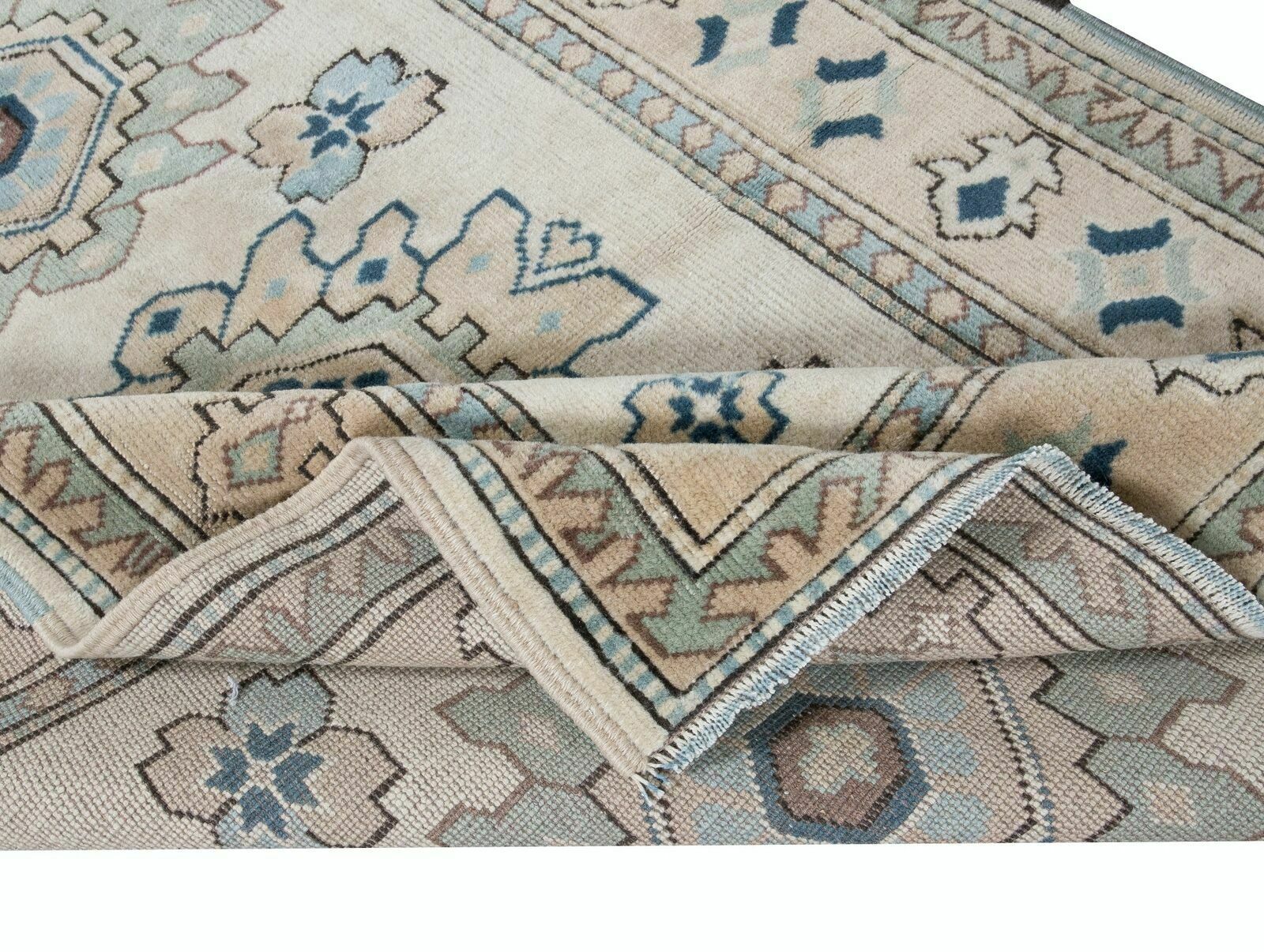 4x6 Ft Vintage Turkish Traditional Rug With Medallions, Handmade Village Carpet photo for sale