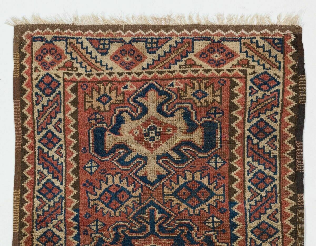 Mid Century Handmade Anatolian Wool Rug With Geometric Tri Medallions photo furniture