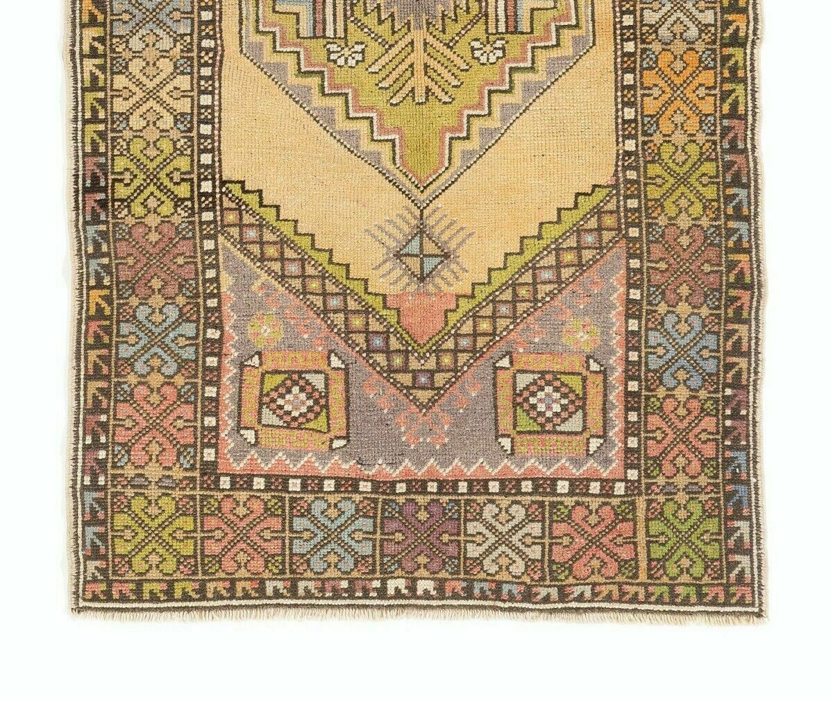 3.6x6.2 Ft One Of A Kind Vintage Turkish Rug, Authentic 1940s Floor Covering photo for sale